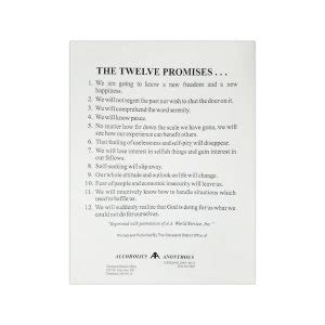12 Promises (8.5 x 11) Laminated - Alcoholics Anonymous Cleveland
