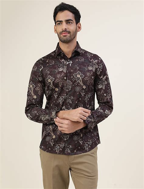 Buy Premium Ornate Floral Print Slim Fit Shirt at Marks & Spencer