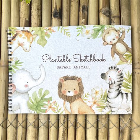 Plantable Sketchbook with Seeds Embedded: Jungle Animal Theme – Sow and ...