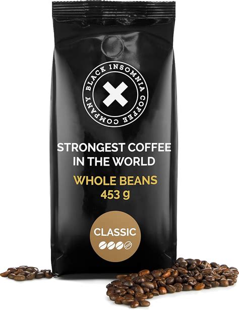 Black Insomnia High Caffeine Coffee Beans – Classic Flavour, 453g I ...
