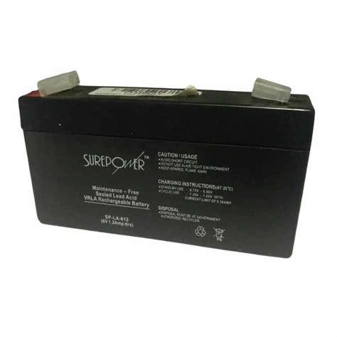 Surepower SPLA612 6V 1.2Ah Lead Acid Battery - Battery Source