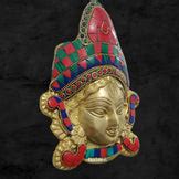 Buy Durga Maa Face Wall Mount Stonework - Budhshiv.com