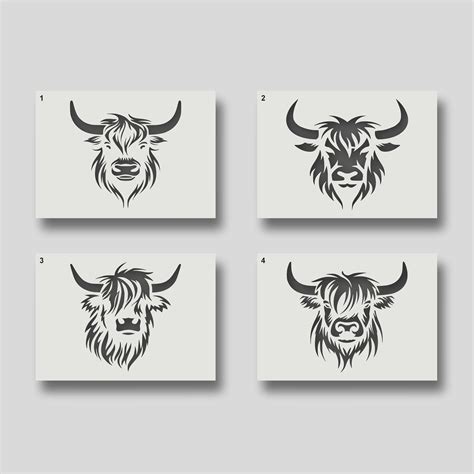 Highland Cow Stencils Reusable Stencils for Wall Art, Home Décor ...