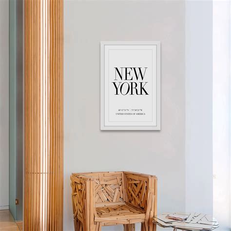 New York Coordinates // Framed Print (12"W x 18"H x 1.5"D) - Marmont ...