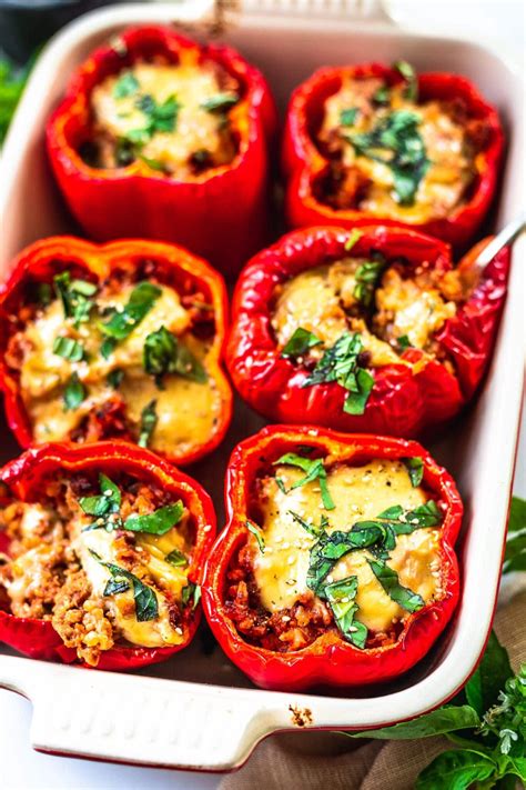 Vegan Stuffed Peppers - easy recipe - Two Spoons