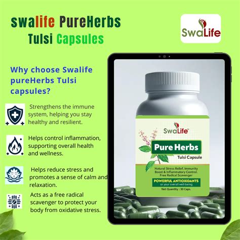 Swalife PureHerbs Tulsi Capsules - Swalife Healthcare
