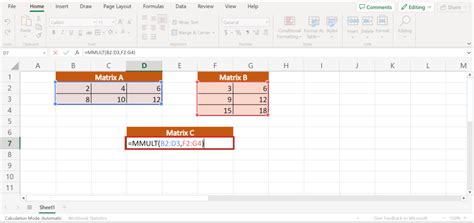 Matrix Multiplication in Excel 的图像结果