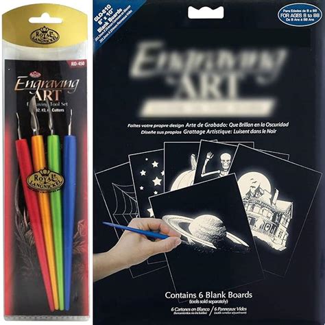 Buy Scratch & Reveal Art Drawing Blank Boards Pack 8" x 10" + Metal ...