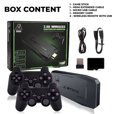 2.4g Wireless Controller Gamepad Retro Video Game 64gb Consoles 4K HD ...