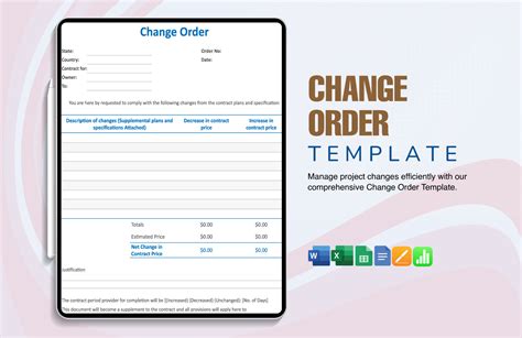 Change Order Template Excel