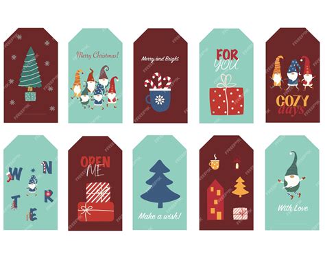Premium Vector | Christmas tags. Printable Gift tags with Merry Christmas