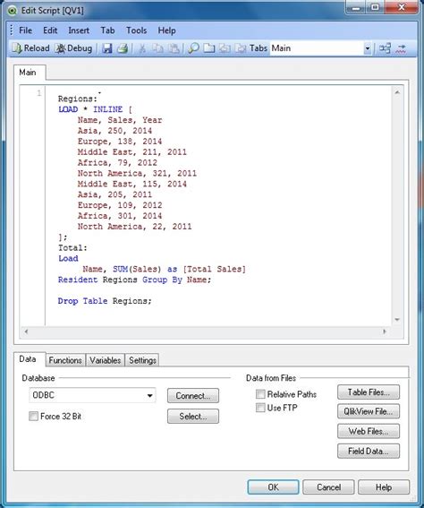 QlikView Edit Script 的图像结果