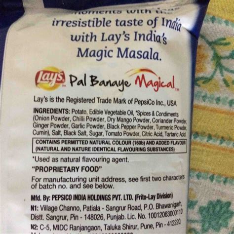 Lays Chips Ingredients List at Rebecca Montgomery blog
