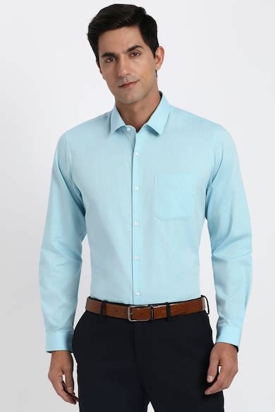 Buy Men Light Blue Slim Fit Full Sleeves Formal Shirt Online - 39962541 ...