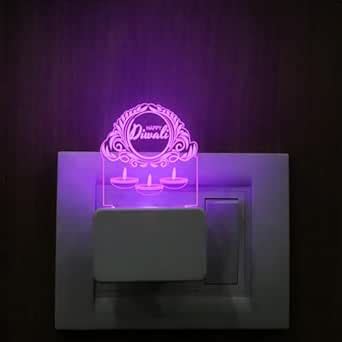 Buy Gift Me Bazar Diwali Plug Night Lamp, 7 Color Changing, Acrylic ...