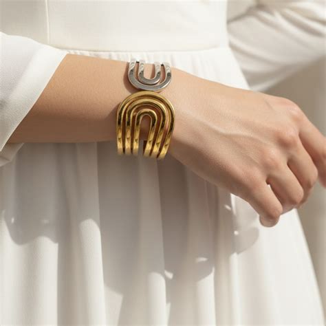 Eternal Arc Dual-Tone Cuff Bracelet – Reevatara