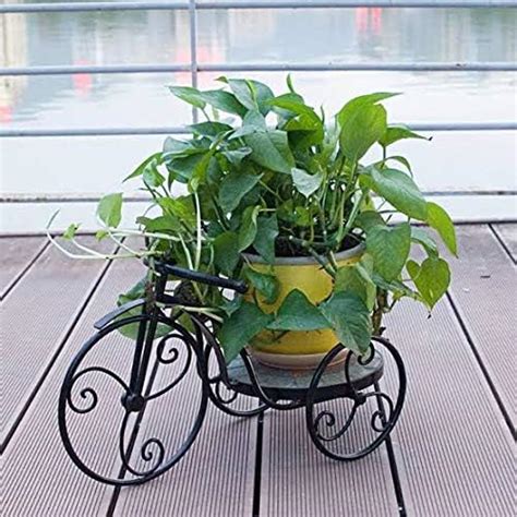 magic matels Iron Cycle Pot Stand, Black, L 40cm H 20cm W 20cm : Amazon ...