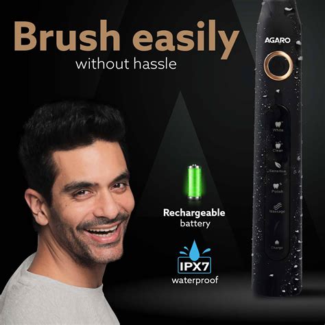 AGARO COSMIC Sonic Electric Toothbrush for Adults with 5 Modes, 3 Brush ...