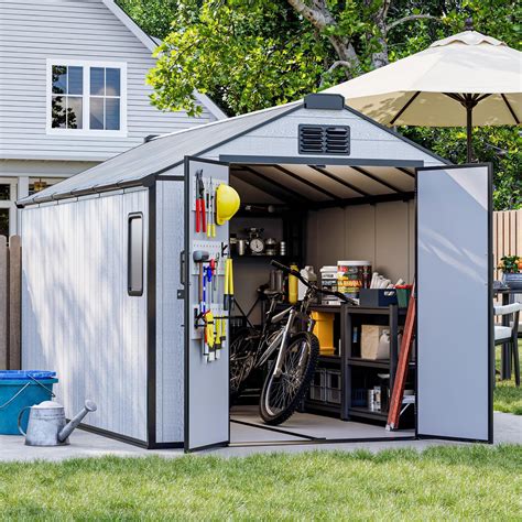 DNYKER 8 x 12 FT Resin Outdoor Storage Shed, All-Weather India | Ubuy