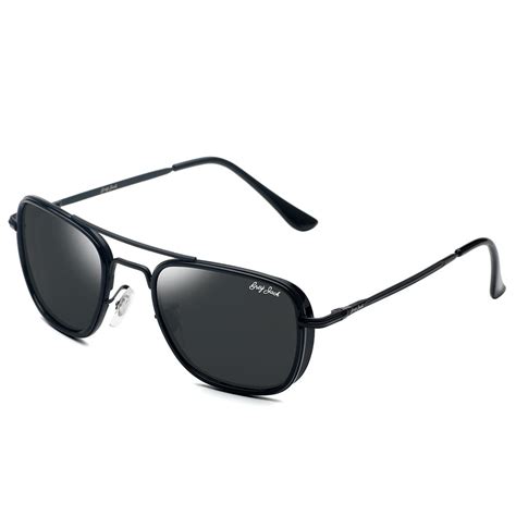 GREY JACK Metal Frame Rectangular Polarized Edith Sunglasses for Men W ...