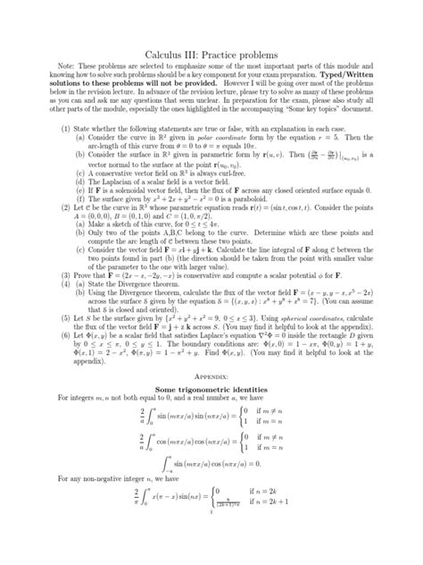 Image result for Calc 3 Practice Problems