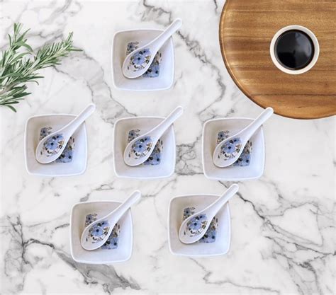 Katori/Cup Set of 6 with Round Spoons | Unbreakable Melamine | Serving ...