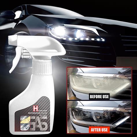 Headlight Restoration Kit With Crystal Coating, Professional Yellow Oxidation Removal and Lens ...
