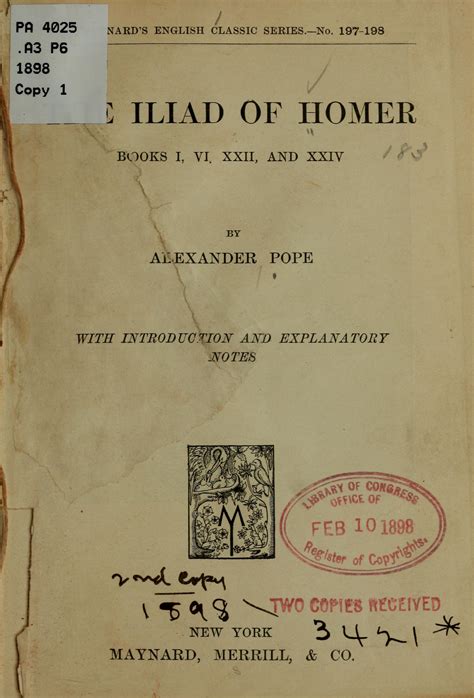 The Iliad of Homer, | Library of Congress