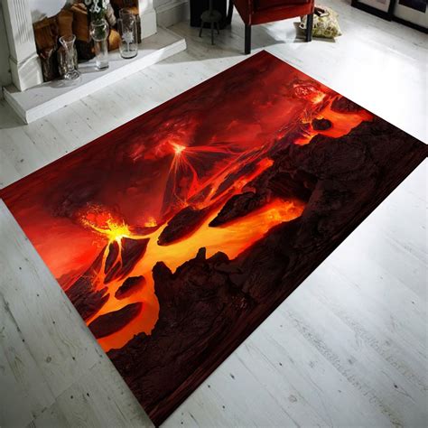 Ember Rug, Lava Rug, Hot Lava Rug, Volcano Floor Rug,lava Pattern Rug ...
