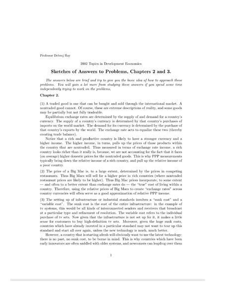 Ch 2 and Ch 3 - Debraj Ray - Development Economics - I - Studocu