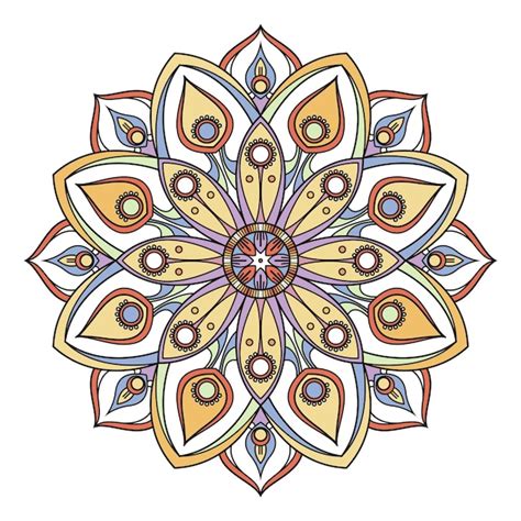 Achtsamkeitskreis Altes indisches rundes Mustersymbol isoliert auf ...