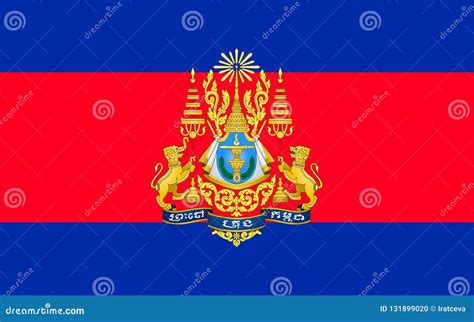 Flag of Cambodia stock illustration. Illustration of flying - 131899020