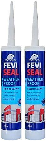 Tulip Feviseal Weatherproof PRO Silicone Sealant - Clear, 280ml - Pack ...