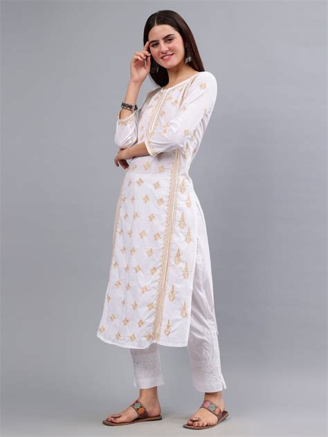 Seva Chikan Hand Embroidered Cotton Lucknowi Chikankari Kurta