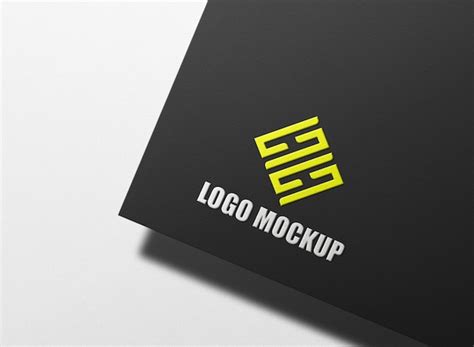 Logo mockup black paper with emboss effect | Premium PSD