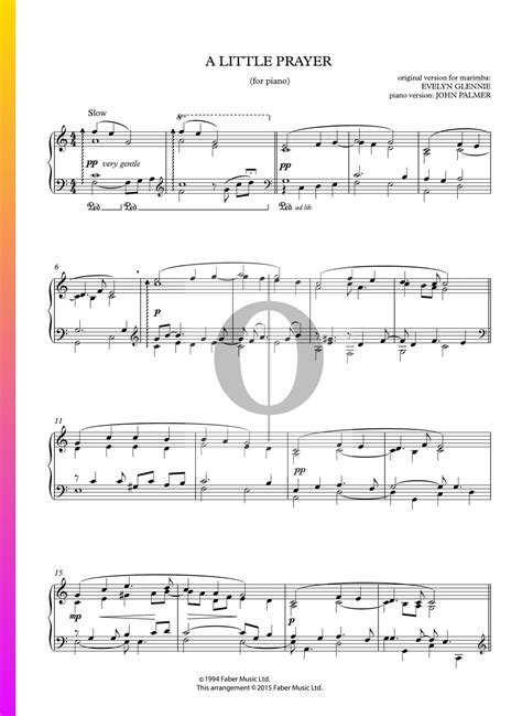 A Little Prayer (Evelyn Glennie) Piano Sheet Music - OKTAV