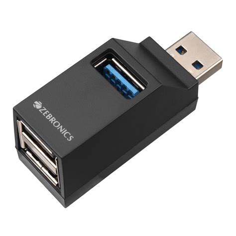 ZEBRONICS 180HB USB HUB, 3 Ports, USB 3.0, Transfer Speeds Upto 5 Gbps ...