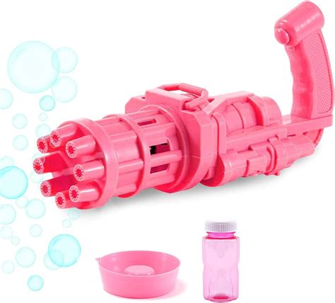 Buy Niku 8 Hole Electric Gatling Bubble Gun for Kids with Soap Solution ...