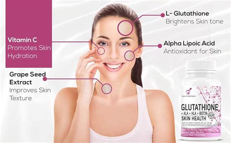 GOA NUTRITIONS Glutathione Tablets For Skin Whitening, L-Glutathione ...