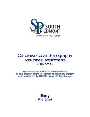 Fillable Online students spcc Cardiovascular Sonography Admissions ...