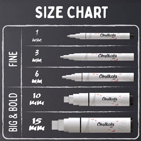 White Chalk Markers with Fine and Jumbo Nibs - Variety Pack of 5 Pens ...