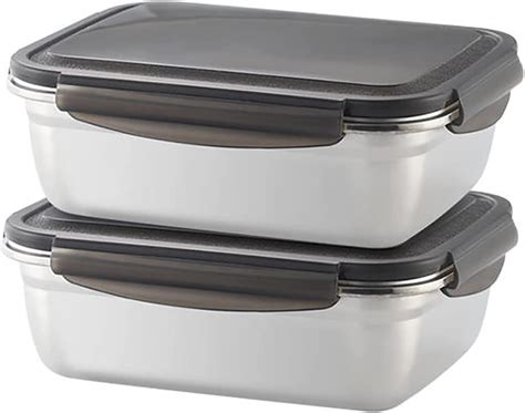 Amazon.com: 2 Pack 304 Stainless Steel Large Food Storage Container ...