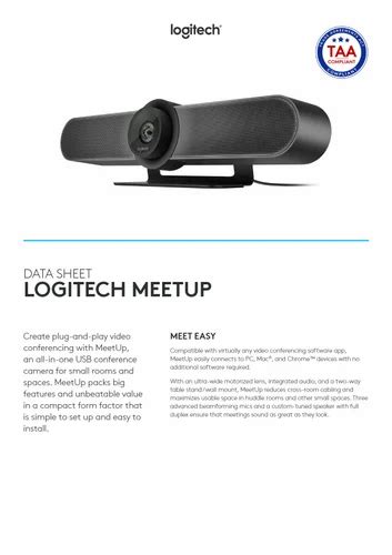 Image result for Logitech Meetup Camera User Manual