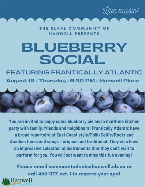 Blueberry Social – Hanwell Rural Community