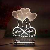 Buy Artistic Gifts 3D Illusion Personalized LED Heart Lamp for Couples ...