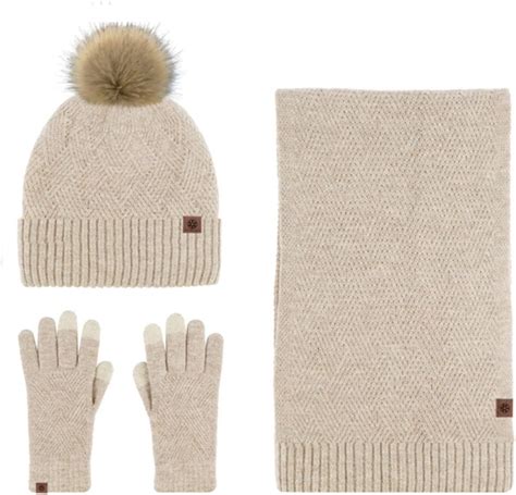Winter Hat and Scarf Gloves Set for Women, Womens Wool Blend Fabric ...
