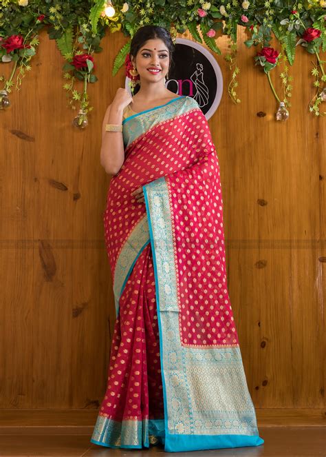 Designer Gulnar Semi Georgette Banarasi Saree – Monamaar