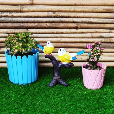 Buy Polyresin Two Bird Statue (Green) Online — Wonderland Garden Arts ...