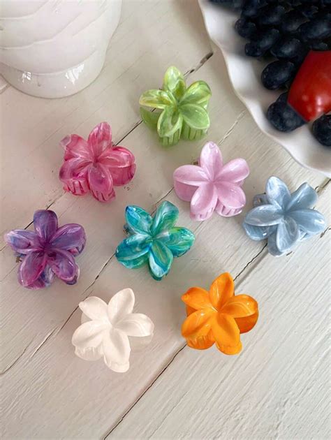 Grampos de Unha 8 peças/Conjunto 4,5cm Grampos de Cabelo Florais de ...