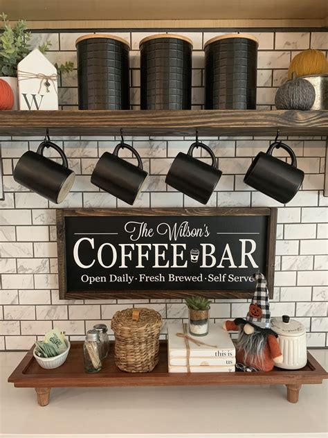 Coffee Bar Sign With Last Name Personalization, Decor, Farmhouse ...